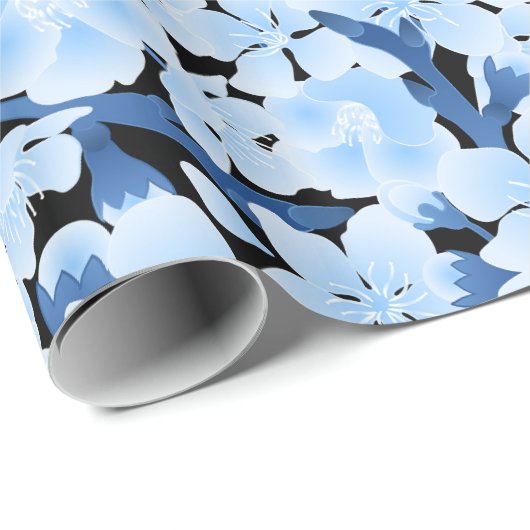 Asiatisch-Japanische Blaukirschenbroschüre Geschenkpapier (Rolleneckpunkt)