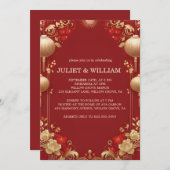 Asiatisch-modernes chinesisches zweisprachiges Pro Einladung (Vorne/Hinten)