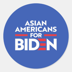 ASIATISCHE AMERIKANER FÜR JOE BIDEN RUNDER AUFKLEBER