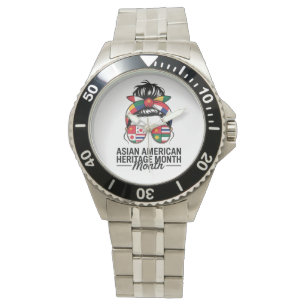 asiatische amerikanische und pazifische Inselbewoh Armbanduhr