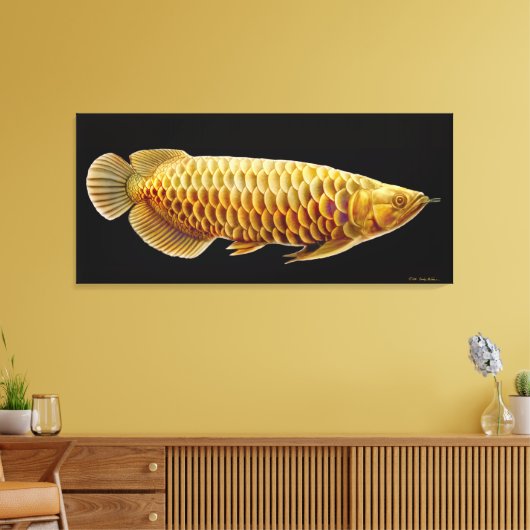 Asiatische Arowana Fisch gezackte Leinwand (Insitu (Wohnzimmer))