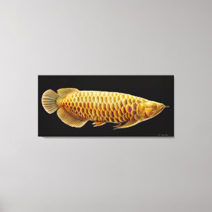 Asiatische Arowana Fisch gezackte Leinwand