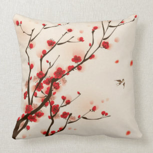 Asiatische Art-Malerei, Pflaumen-Blüte im Frühja Kissen