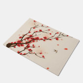 Asiatische Art-Malerei, Pflaumen-Blüte im Frühjahr Fußmatte (Schrägansicht)