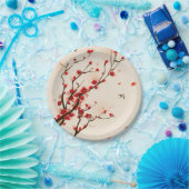 Asiatische Art-Malerei-Pflaumen-Blüte im Frühjahr Pappteller (Party)