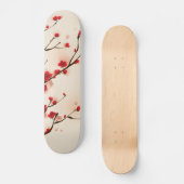 Asiatische Art-Malerei, Pflaumen-Blüte im Frühjahr Skateboard (Vorderseite)