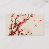 Asiatische Art-Malerei, Pflaumen-Blüte im Frühjahr Visitenkarte (Rückseite)