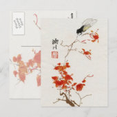 Asiatische Blume Blossom Vintage Postkarte (Vorne/Hinten)