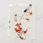 Asiatische Blume Blossom Vintage Postkarte (Vorne/Hinten)