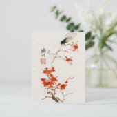 Asiatische Blume Blossom Vintage Postkarte (Stehend Vorderseite)