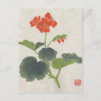 Asiatische Blume blüht Vintag Postkarte