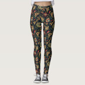 Asiatische Blume Dunkle Chinoiseries Leggings - Hü (Vorderseite)