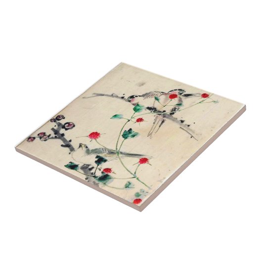 Asiatische Blume Fliese (Seite)