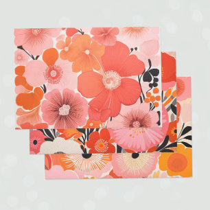 Asiatische Blume für niedliche Natur Geschenkpapier Set
