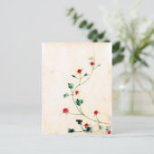 Asiatische Blume Postkarte (Stehend Vorderseite)