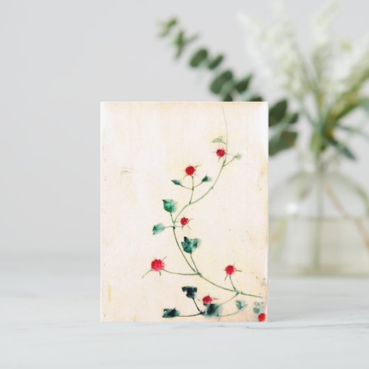 Asiatische Blume Postkarte (Stehend Vorderseite)