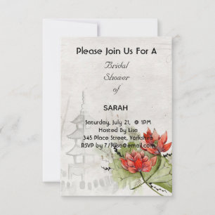 Asiatische Blumen Hochzeitseinladungskarte Save The Date