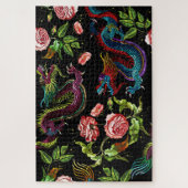 Asiatische Blumendragons Puzzle (Vertikal)