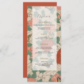 Asiatische Blumenzwiebeln und Schmetterlinge Beige Menükarte (Vorne/Hinten)