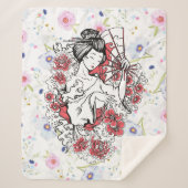 asiatische Blüte Sherpadecke (Vorderseite)