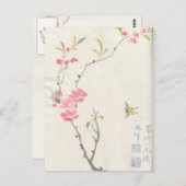 Asiatische Blüten Vintag Postkarte (Vorne/Hinten)