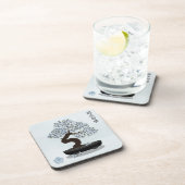 Asiatische Blütenblütengrafik Getränkeuntersetzer (Rechte Seite)