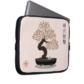 Asiatische Blütenblütengrafik Laptopschutzhülle (Vorne Rechts)