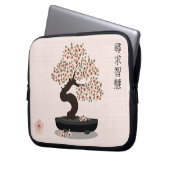 Asiatische Blütenblütengrafik Laptopschutzhülle (Vorderseite Links)