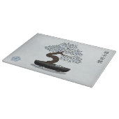 Asiatische Blütenblütengrafik Schneidebrett (Ecke)