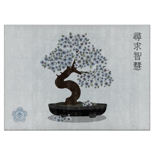 Asiatische Blütenblütengrafik Schneidebrett (Vorderseite)