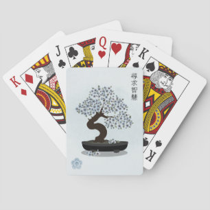 Asiatische Blütenblütengrafik Spielkarten