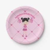 Asiatische Chefin Niedlich Pink Custom Birthday Pa Pappteller (Vorderseite)
