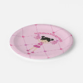Asiatische Chefin Niedlich Pink Custom Birthday Pa Pappteller (Schrägansicht)