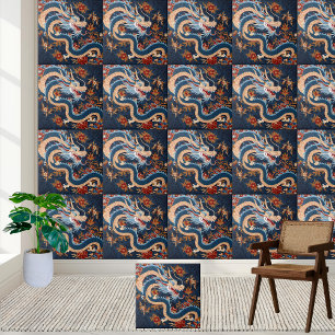 Asiatische Chinoiserie Dragon Tile Fliese