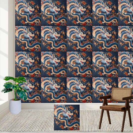 Asiatische Chinoiserie Dragon Tile Fliese