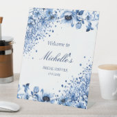 Asiatische Chinoiserie Licht Blumen Willkommen Sockelschild (In Situ)