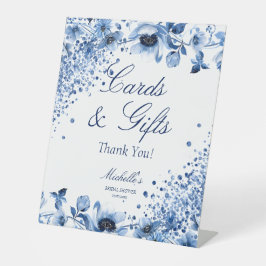 Asiatische Chinoiserie Light Blue Floral Cards & G Sockelschild