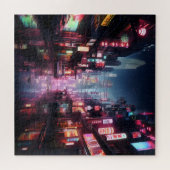 Asiatische Cyberpunk-Stadt Puzzle (Horizontal)