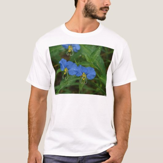 Asiatische Dayflower Blue Wildblume Apparel & Gift T-Shirt (Vorderseite)