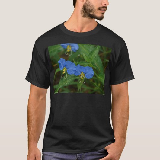 Asiatische Dayflower Blue Wildblume Apparel & Gift T-Shirt (Vorderseite)