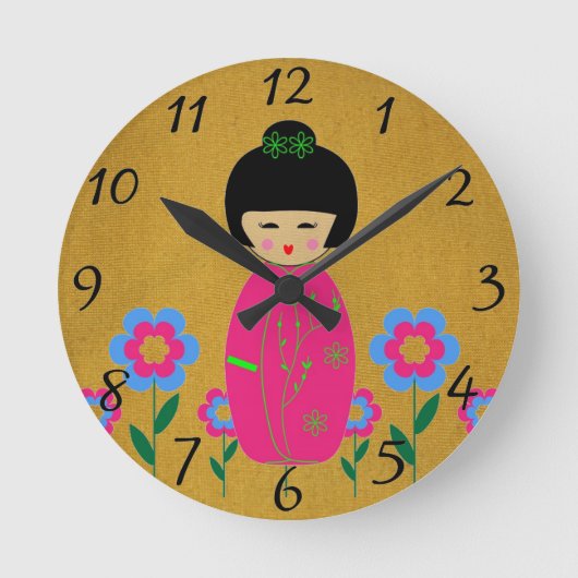 Asiatische Dollars Runde Wanduhr (Vorderseite)