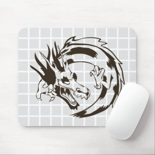 Asiatische Drachen-Linienkunst-Gitter-Mauspad Mousepad