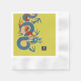 ASIATISCHE DRACHEN-SERVIETTEN MIT KANJI GLÜCK SERVIETTE