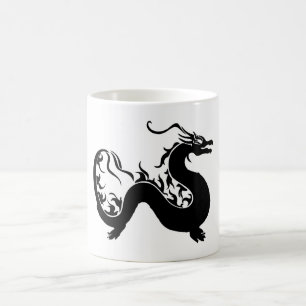 Asiatische Drachen-Silhouette Kaffeetasse