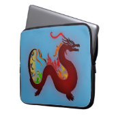 Asiatische Drachenblau Laptopschutzhülle (Vorderseite Links)