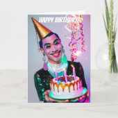 Asiatische Drag Queen Funny Geburtstag lächeln Karte (Vorderseite)