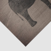 Asiatische Elefant-Silhouette Rustikaler Stil Seidenpapier (Ausschnitt)