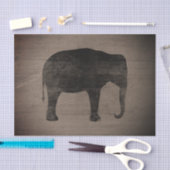 Asiatische Elefant-Silhouette Rustikaler Stil Seidenpapier (Handwerk)