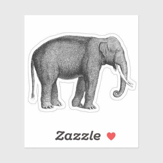 Asiatische Elefanten drucken Aufkleber (Blatt)