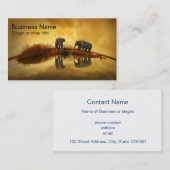 Asiatische Elefanten in Thailand unter einem strah Visitenkarte (Vorne/Hinten)